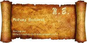 Mohay Botond névjegykártya